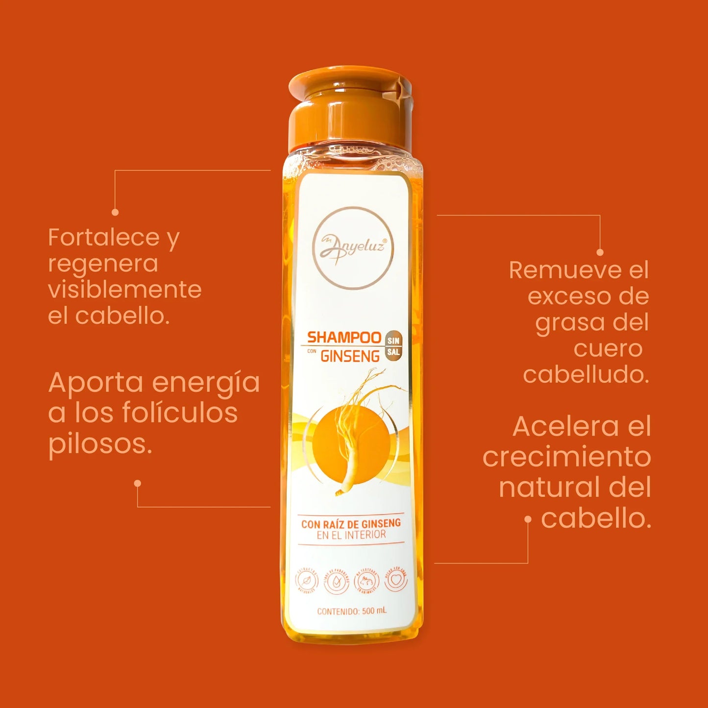 SHAMPOO DE GINSENG ANYELUZ 500ml
